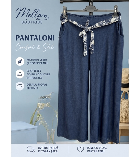 Pantaloni dama cu croiala lejera si buzunare