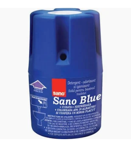 Detergent - Odorizant Solid pentru Bazinul Toaletei Sano Blue, 150g