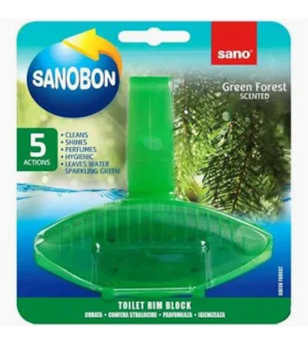 Săpun Odorizant pentru Vasul Toaletei Sano Bon 5 Actions Green Forest, 55g