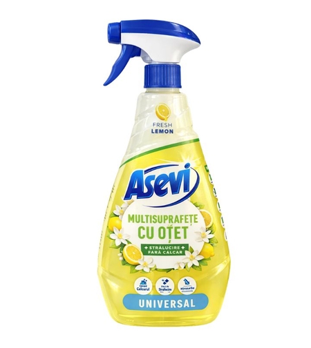 Soluție Spray Universală pentru Multisuprafețe Asevi Fresh Lemon cu Oțet, 750 ml