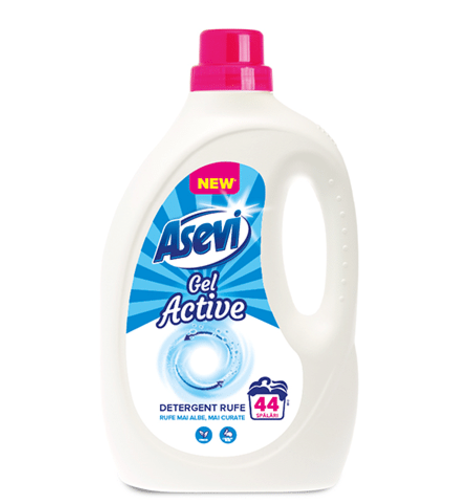 Detergent Lichid Asevi Gel Active, Rufe Mai Albe și Mai Curate, 44 Spălări, 2.376L