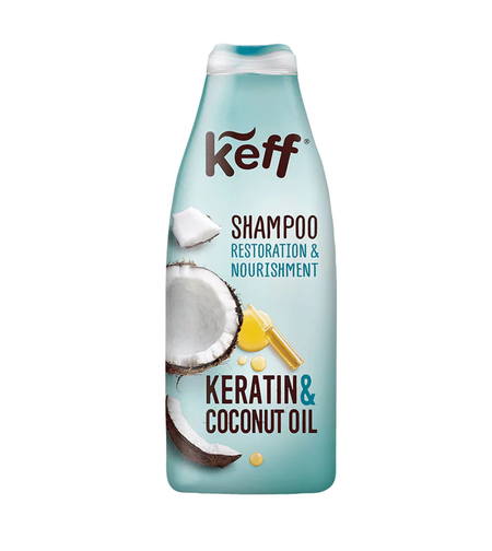 Sampon de Par Keff Shampoo Keratin & Coconut Oil, 500ml