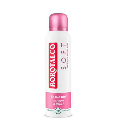 Deodorant Spray Antiperspirant Borotalco Soft Talc & Pink Flowers Scent, 150ml