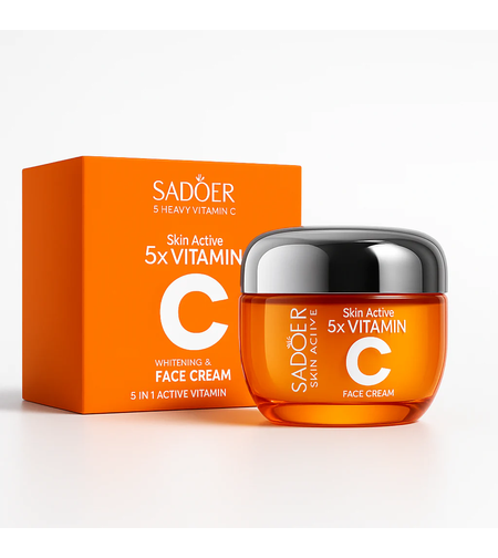 Crema de Față Iluminatoare Sadoer Skin Active 5x Vitamin C și Niacinamide, 50g