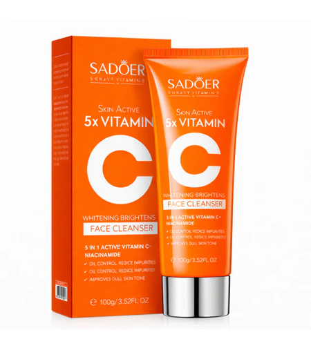 Spumă de curățare facială iluminatoare Sadoer Skin Active 5x Vitamin C Face Cleanser, 100g