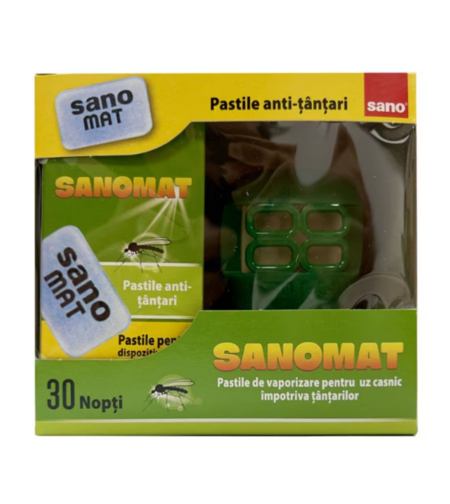 Aparat anti-tantari electric cu pastile Sano Sanomat, 30 nopti