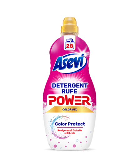 Detergent Lichid Asevi Power Color Gel Color Protect, 28 Spălări, 1.4L