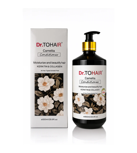 Balsam Hidratant și Iluminator Dr.TOHAIR Camellia Conditioner Keratin & Collagen, 850ml
