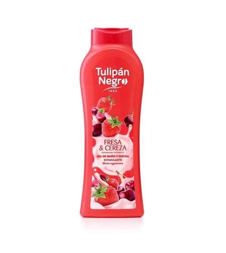 Gel de Duș Tulipán Negro Fresa & Cereza, Efect Regenerant, 650ml