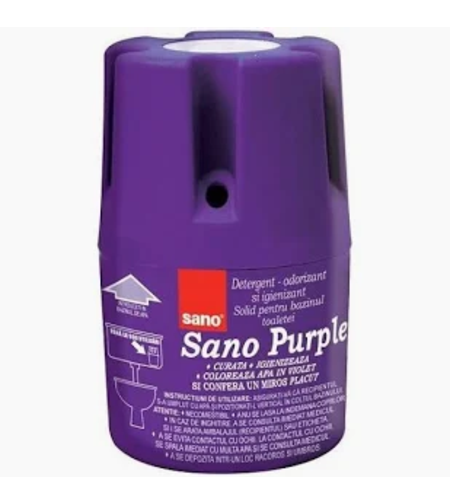 Detergent - Odorizant Solid pentru Bazinul Toaletei Sano Purple, 150g