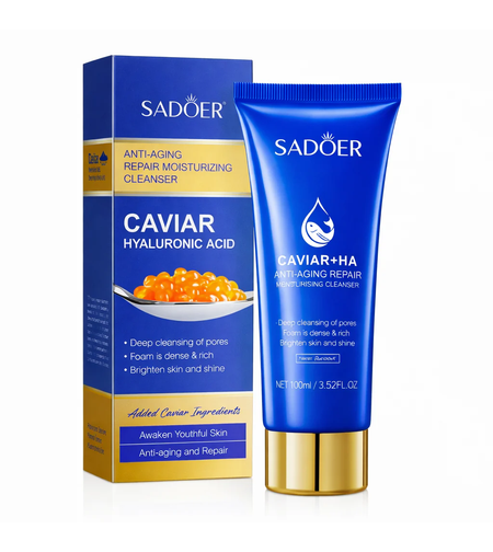 Spumă de curățare facială antirid Sadoer Caviar Hyaluronic Acid Repair Cleanser, 100g