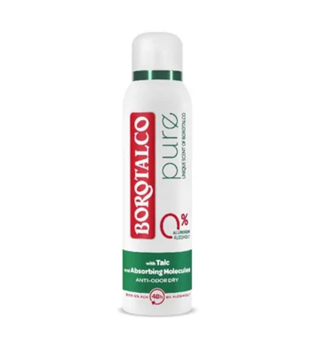 Deodorant Spray Borotalco Pure Original Freshness, 0% Aluminiu & Alcool, 150ml
