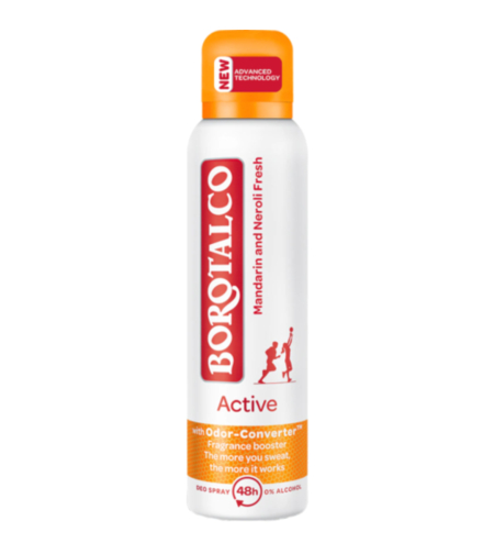 Deodorant Spray Antiperspirant Borotalco Active Mandarin & Neroli Fresh, 150ml