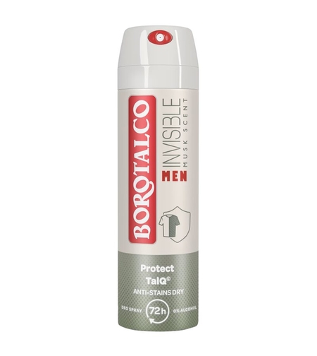 Deodorant Spray Antiperspirant Borotalco Men Invisible Musk Scent, 150ml