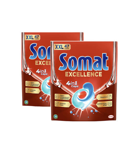 Capsule pentru Mașina de Spălat Vase Somat Excellence 4in1, Pachet XXL, 47 Bucăți