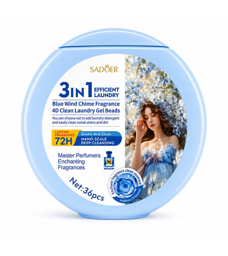 Capsule Detergent de Rufe Sadoer 3 in 1 Efficient Laundry Blue Wind Chime, 36 bucati
