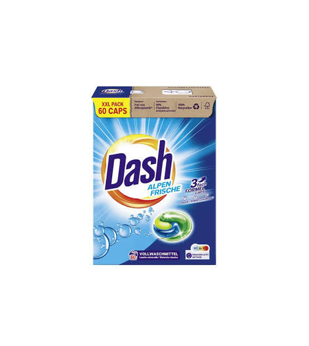 Detergent de Rufe Capsule Dash 3in1 Alpen Frische, XXL Box, 60 Spălări