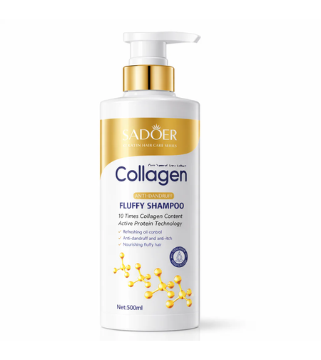 Șampon Anti-Mătreață și Volumizant Sadoer Collagen cu Colagen și Proteine Active, 500ml