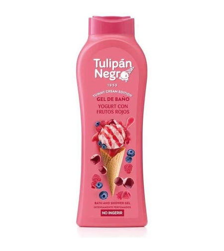Gel de Duș Tulipán Negro Yogurt con Frutos Rojos, Yummy Cream Edition, 650ml
