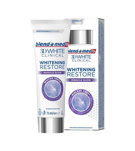 Pastă de Dinți Blend-a-med 3D White Clinical Whitening Restore Miracle Glow, 75ml