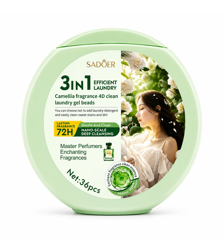 Capsule Detergent de Rufe Sadoer 3 in 1 Efficient Laundry Camellia, 36 bucati