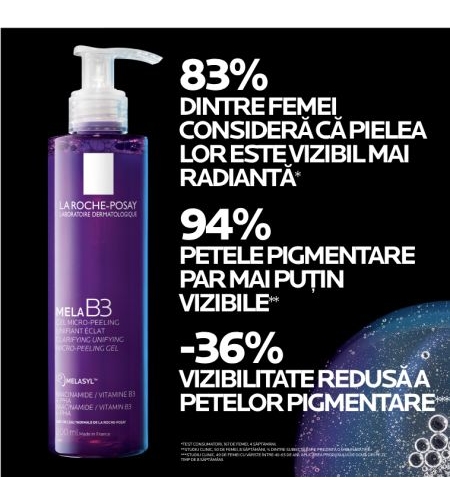 LA ROCHE POSAY Mela B3 Gel micro-exfoliant anti-pete pigmentare cu Melasyl  x 200ml