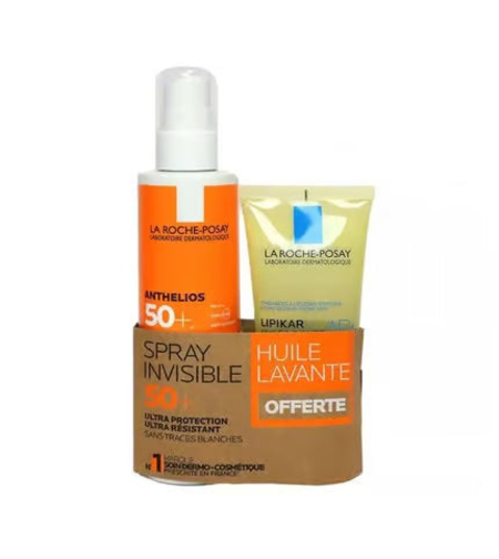 LA ROCHE POSAY Set Anthelios Invisible Spray Spf50 +Lipikar ulei curatare x 1buc