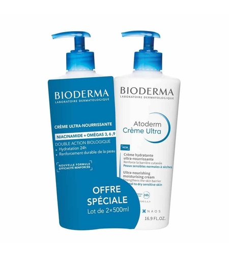 BIODERMA SET 2x Atoderm Crema Ultra x 500ml