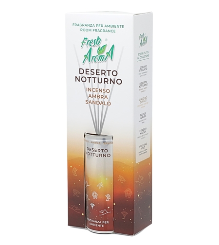 Odorizant Fresh Aroma Deserto Notturno, 250 ml, parfum oriental, cu betisoare colorate