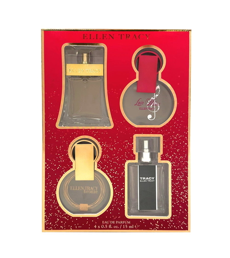 Set Ellen Tracy: Classic, Eau De Parfum, For Women, 15 ml + Tracy, Eau De Parfum, For Women, 15 ml + Bronze, Eau De Parfum, For Women, 15 ml + Love Notes, Eau De Parfum, For Women, 15 ml