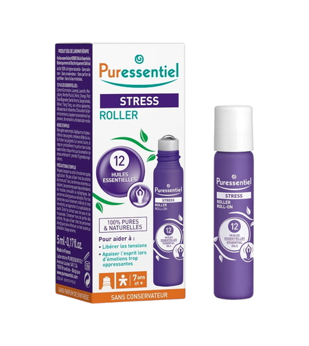 Puressentiel, Stress, Essential Oils, For Stress Relief, Roll-On Body Oil, For Head, 5 ml