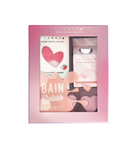 Set Inuwet: Strawberry, Bath Bomb, 200 g + Fleur D'Oranger, Cleansing, Shower Mousse, 230 ml + Donut, Bath Bomb, 2 pcs, 30 g