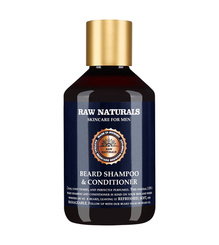 Raw Naturals, Beard Shampoo & Conditioner, 100% vegan, Beard Shampoo, Softness, 250 ml