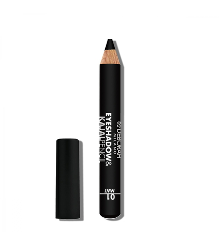 Deborah, Deborah, Blending, Matt, Eyeshadow & Kajal Eyeliner 2-In-1, 01, Black, 2 g