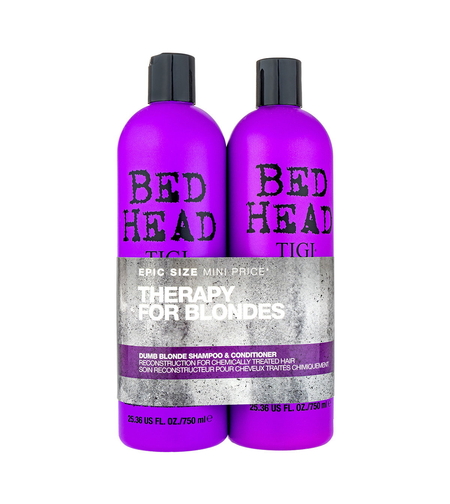 Set Tigi: Bed Head Dumb Blonde, Hair Shampoo, 750 ml + Bed Head Dumb Blonde, Keratin, Hair Conditioner, Repairs, 750 ml