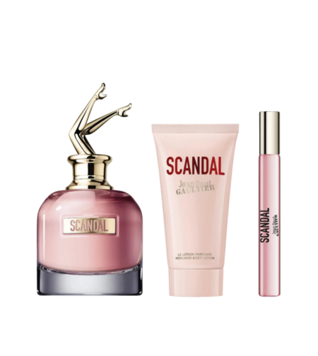 Set Jean Paul Gaultier: Scandal, Eau De Parfum, For Women, 50 ml + Scandal, Eau De Parfum, For Women, 6 ml *Miniature + Scandal, Hydrating, Body Lotion, 75 ml
