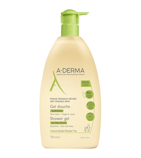 A-Derma, Ultra Rich, Shower Gel, Body, All Skin Types, 750 ml