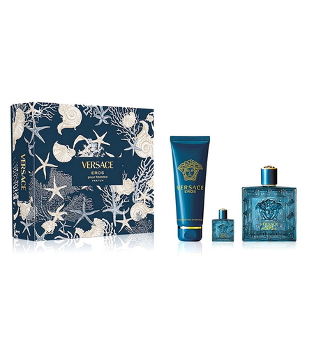 Set Versace: Eros, Eau De Parfum, For Men, 100 ml + Eros, Eau De Parfum, For Men, 5 ml *Miniature + Eros, Shower Gel, For All Skin Types, 150 ml