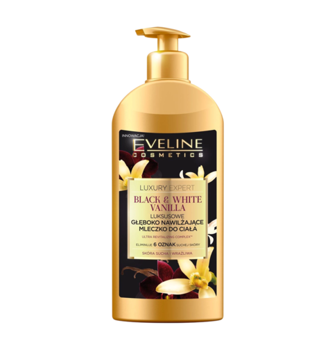 Eveline Cosmetics, Luxury Expert Black & White Vanilla, Vanilla, Hydrating, Apply daily, Body Lotion, 350 ml