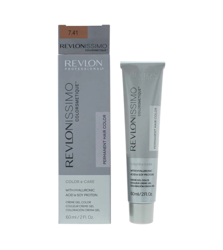 Revlon, Revlonissimo Colorsmetique, Permanent Hair Dye, 7.41 Hazel Blonde, 60 ml
