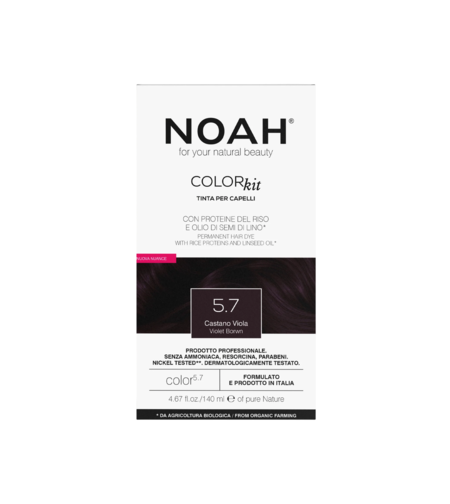 Noah, Permanent Hair Colour, Permanent Hair Dye, 5.7 Violet Brown, 140 ml
