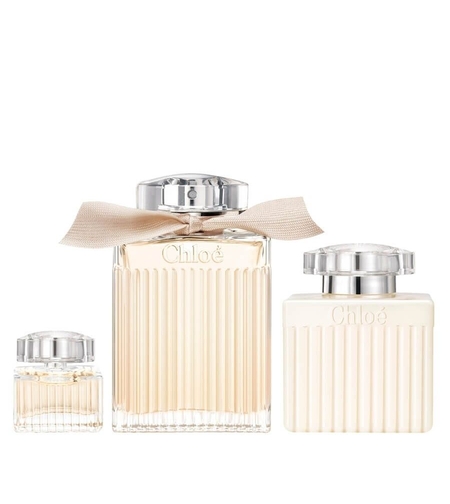 Set Chloe: Chloe, Eau De Parfum, For Women, Refillable, 100 ml + Chloe, Eau De Parfum, For Women, 5 ml *Miniature + Chloe, Body Lotion, All Over The Body, 100 ml