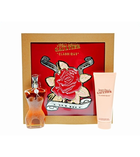 Set Jean Paul Gaultier: Classique, Eau De Parfum, For Women, 50 ml + Classique, Hydrating, Body Lotion, 75 ml