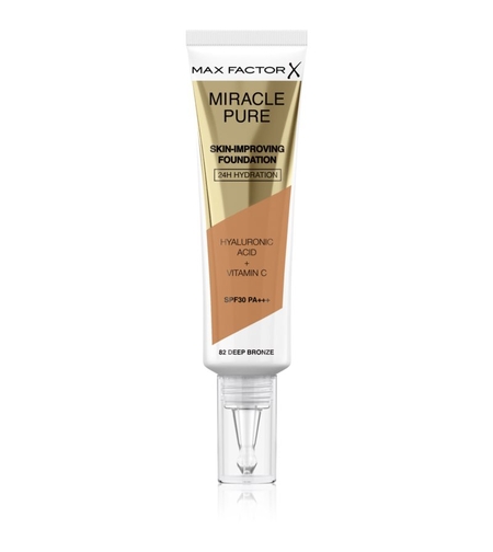 Max Factor, Miracle Pure, Liquid Foundation, 82, Deep Bronze, SPF30, 30 ml
