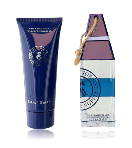 Set Caribbean Joe: Island Supply Sapphire Sands, Eau De Toilette, For Men, 125 ml + Island Supply Sapphire Sands, Shower Gel & Shampoo 2-In-1, 100 ml