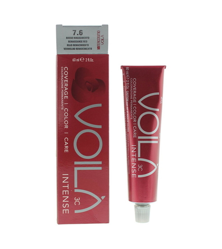 Intercosmo, Voila 3C Intense, Permanent Hair Dye, 7.6 Renaissance Red, 60 ml