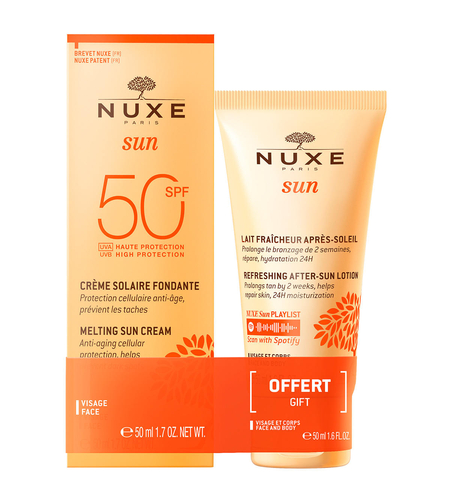 Set Nuxe: Sun, UV Protection, Sunscreen Cream, For Face, SPF 50, 50 ml + Sun, Sun Protection, After-Sun Lotion, 50 ml