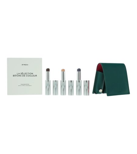 Deep Teal Set Byredo: Colour Stick, Multifunctional, Eyeshadow Stick, 509, Solar Flare, 3.5 g + Colour Stick, Multifunctional, Eyeshadow Stick, Kumato Face, 3.5 g + Colour Stick, Multifunctional, Eyeshadow Stick, Flower Play, 3.5 g + Byredo, GWP Leat