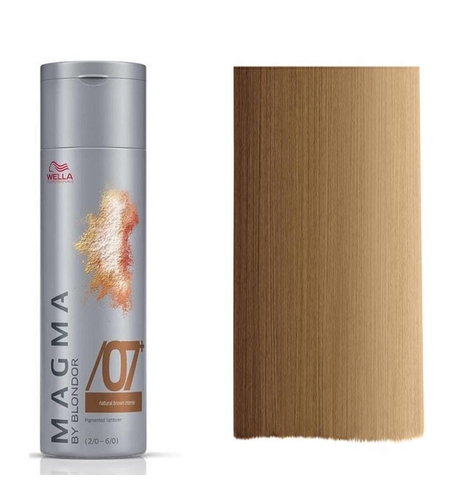 Wella Professionals, Magma By Blondor, Hair Colouring Cream Toner, /07+ Dark Chestnut, For Foiling And FreeHand Techniques, 120 g