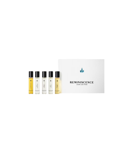Set Reminiscence: Rose Tentation, Eau De Parfum, Unisex, 11 ml + Bois Etoile, Eau De Parfum, Unisex, 11 ml + Souffle Ambre, Eau De Toilette, Unisex, 11 ml + Le Patchouli, Eau De Toilette, Unisex, 11 ml + Dolce Riviera, Eau De Parfum, Unisex, 11 ml